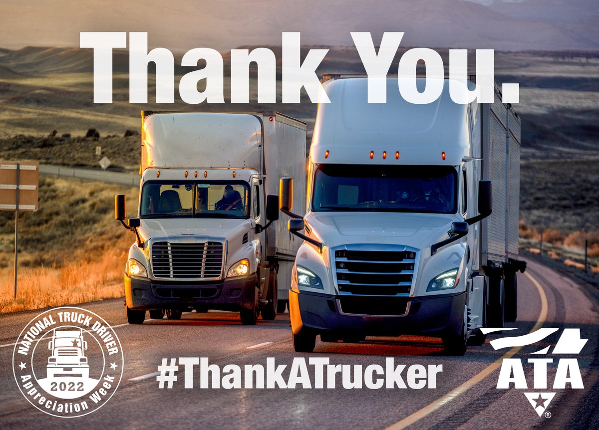 TRUCKINGdotORG's tweet photo. You keep our highways safe.
You keep our supply chain rolling.
You make our economy strong.
You move our country forward.

America's professional truck drivers,
We thank you.
- 🇺🇸

#ThankATrucker 🚛💪
#NTDAW22 https://t.co/4BmkF91RDG