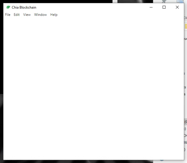 every few days my Chia wallet goes blank like this and i have to restart it. not sure if it continues farming while in this state. does everyone have this? any way to fix? #chia #xch