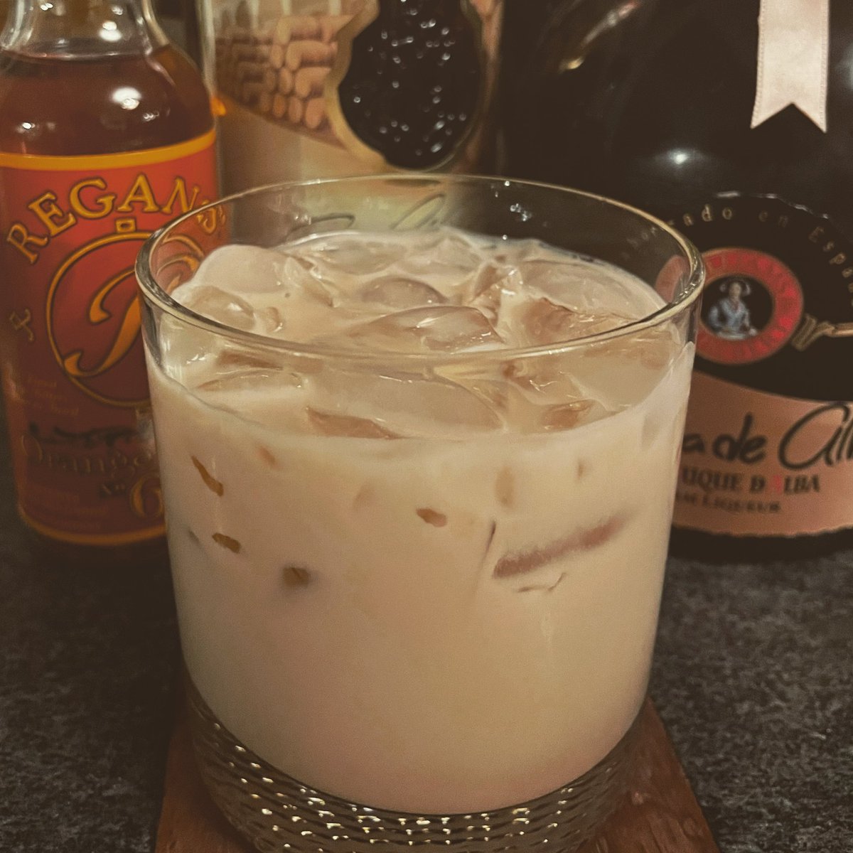 ScientistMcGee's tweet photo. With fall weather, comes creamy drinks. 😋 🍂 

A Brandy Antigua might be my favorite creamy drink. Made with an ounce and a half of brandy, 2 or 3 dashes of orange bitters, and @gdabrandy Crema de Alba. https://t.co/JTDAH1NFQn