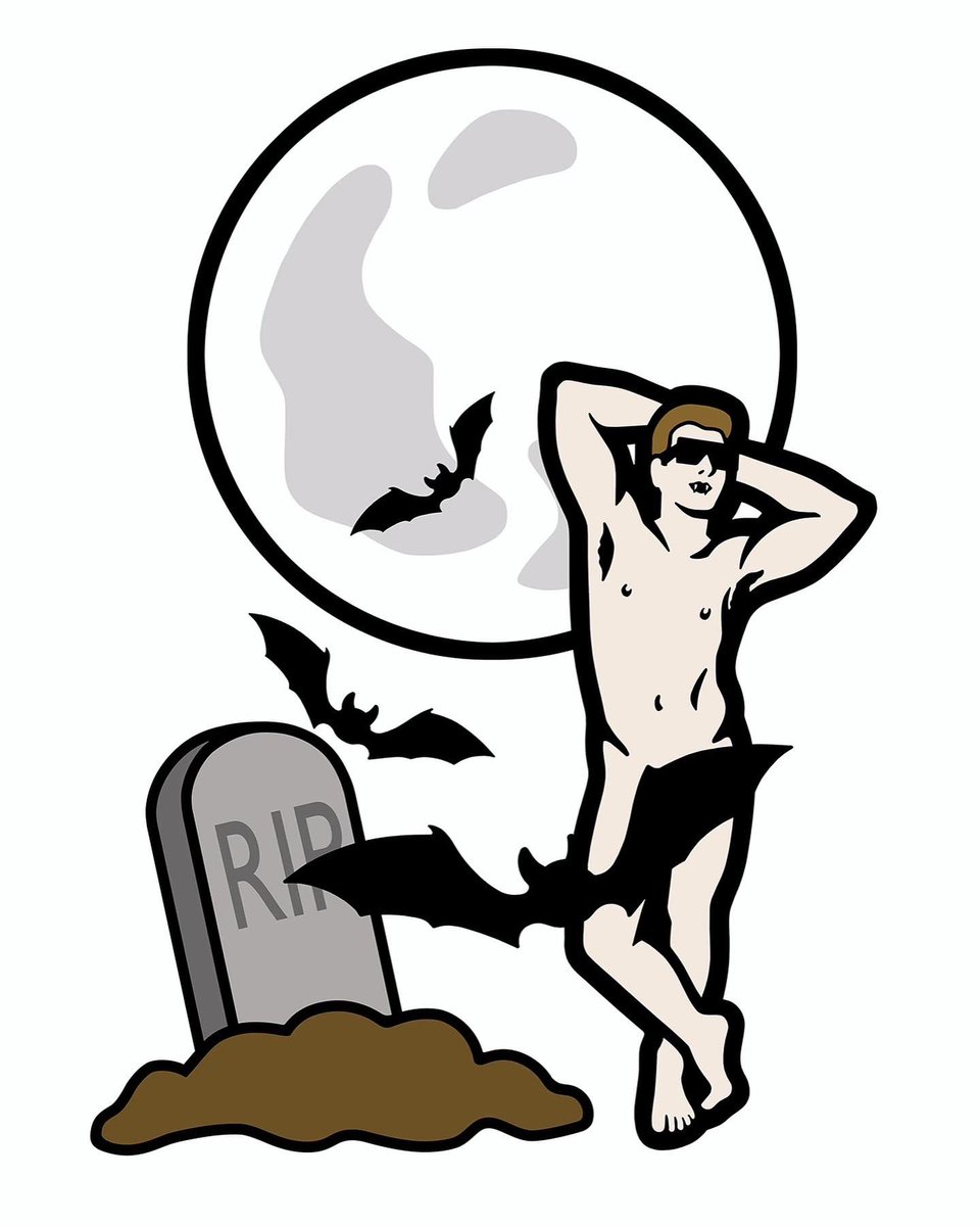 TrevorWayne's tweet photo. Hey ghoulfriends! Open edition Halloween prints up at https://t.co/8kPhCnKB4l! #trevorwayne #trevorwaynepopart #popart #halloween #halloweenart #nudedudes #palmsprings #vampire #bats https://t.co/VRwpjCpvH9