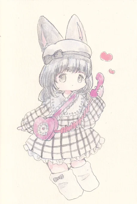 もしもし。#イラスト #Illustrations #絵描きさんと繫がりたい #透明水彩 #アナログイラスト 
