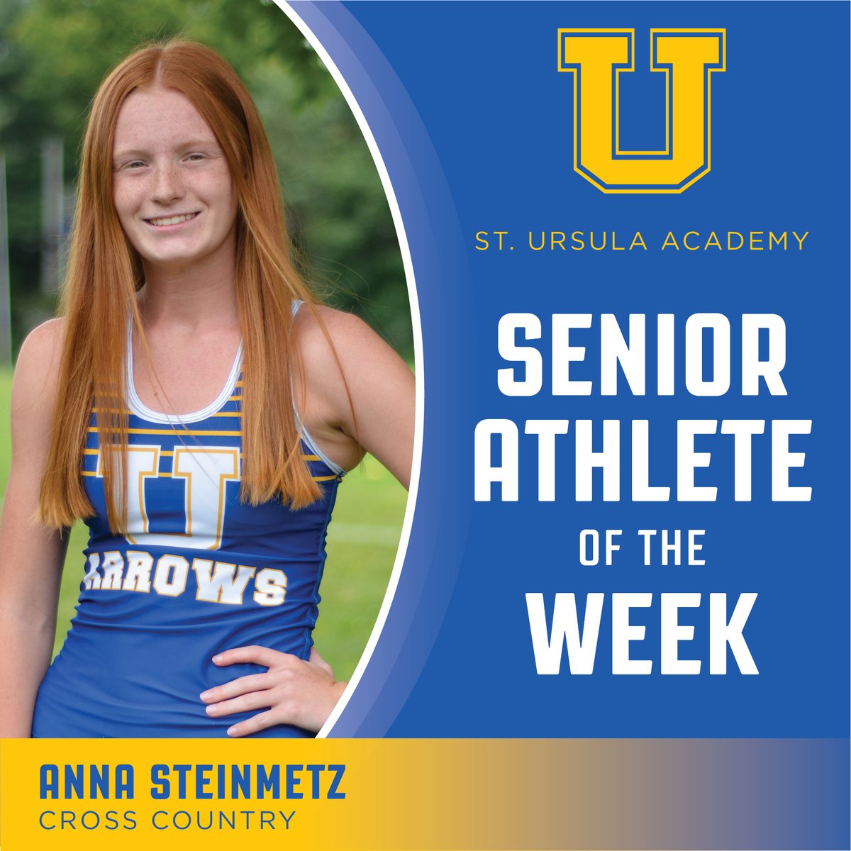 suaarrows's tweet photo. Congratulations to our Senior Athlete of the Week, Anna Steinmetz! https://t.co/a1s17gvDkc