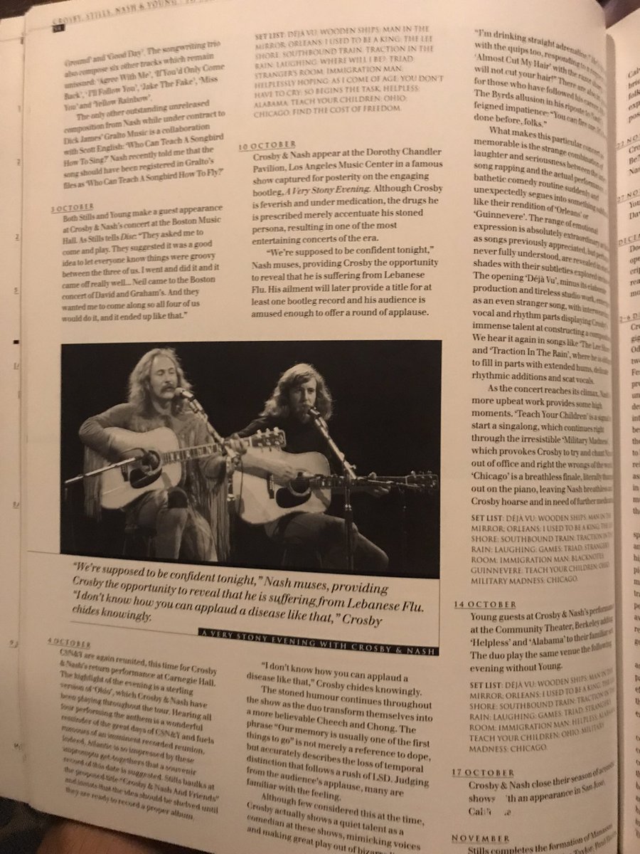 NYCSightsSounds's tweet photo. @stevesilberman @bourgwick @FateMusicJG Just it be sure, I consulted the CSNY diary, as compiled by #JohnnyRogan.  No mention of said super group anti war album!  PS - Crosby despised poor Johnny more than just about any rock journalist (that’s a story for another day) https://t.co/fPl4daEQUL