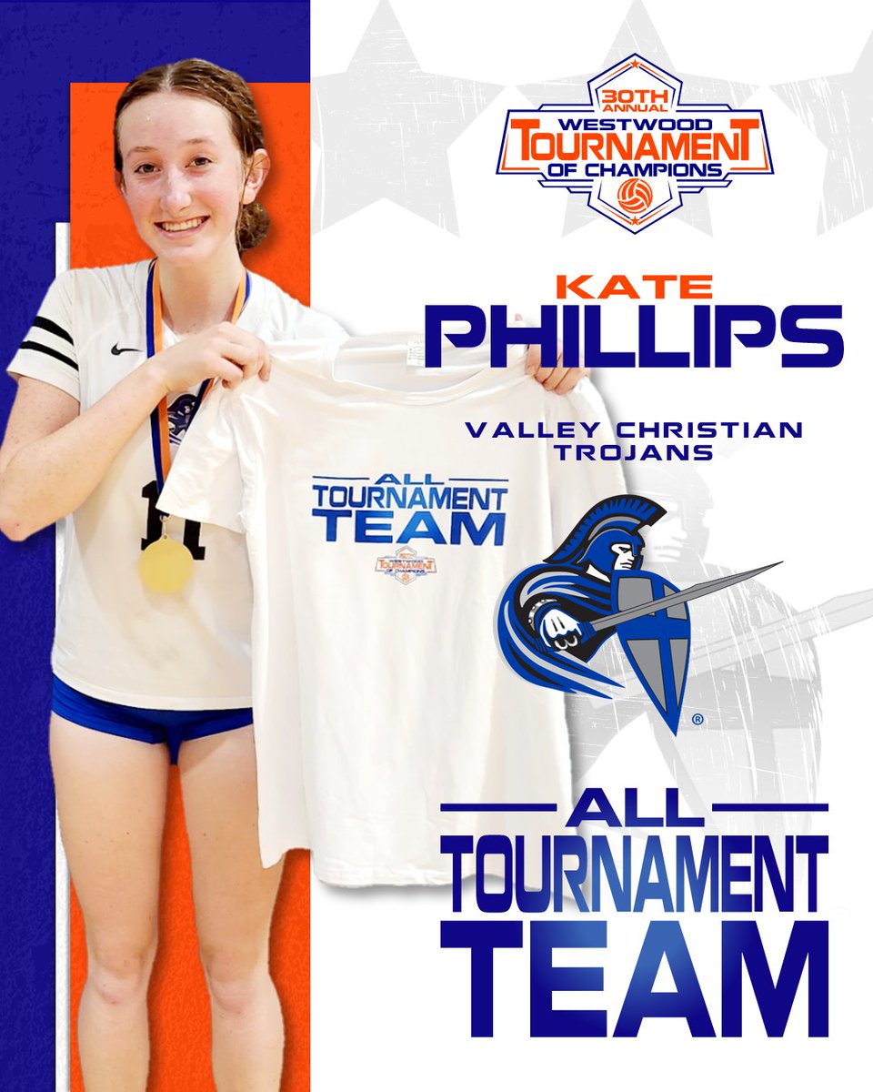Congratulations to <a href="/vctrojans/">Valley Christian Athletics</a> Kate Phillips on being selected to this years All Tournament Team.

#AllTourney