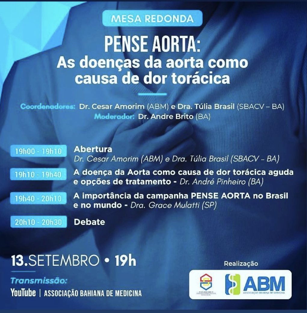 Oportunidade para falar da campanha aos médicos vasculares, a convite da SBACV Bahia! Muitos eventos ainda vão marcar a campanha este mês no Brasil. #penseaorta #ThinkAorta