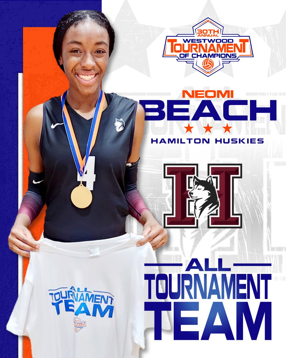 Congratulations to <a href="/huskiesvb18/">Hamilton Volleyball</a> Neomi Beach on being selected to this years All Tournament Team.

#AllTourney