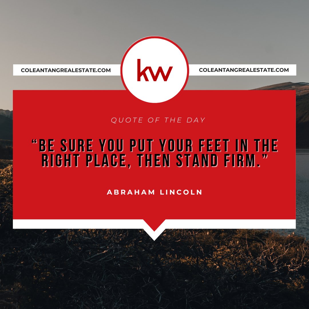 TangColean's tweet photo. If you stick to your beliefs and decide to establish limitations or let go, you'll certainly create a safe place for your goals and dreams to flourish.

#KWColeanTang #realestate #standfirm https://t.co/dWWL1ws302