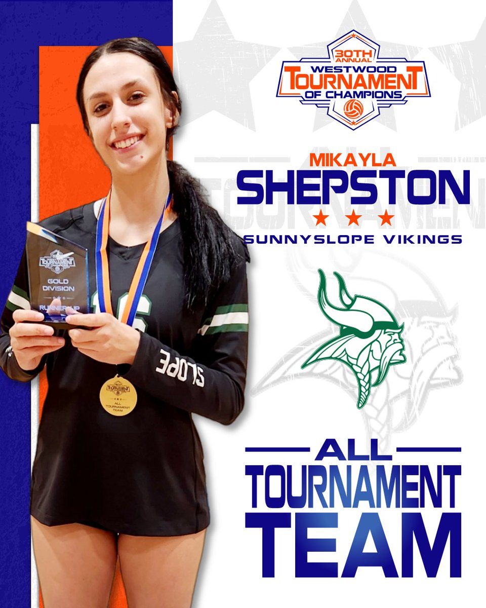 Congratulations to <a href="/SlopeVolleyball/">SunnyslopeVolleyball</a> Mikayla Shepston on being selected to this years All Tournament Team.

#AllTourney