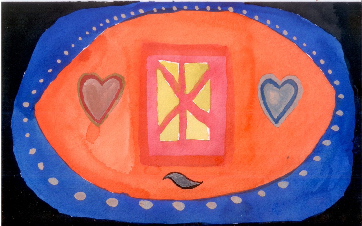 Rick02141's tweet photo. I made this watercolor miniature (5x7") today in remembrance of a terrible day 21 years ago, thus the title "Dream 9/11". #art #painting #paintings #watercolor #watercolorpainting https://t.co/3n6AsSvJWi