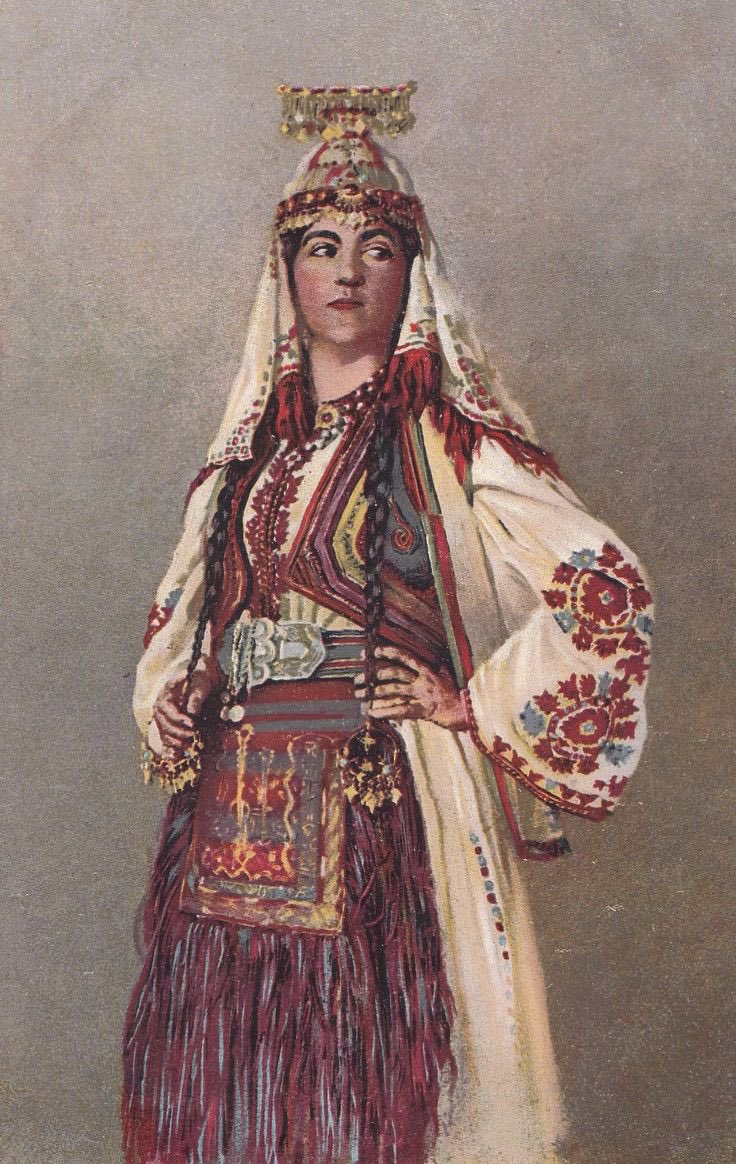 heruvimski's tweet photo. Serbian traditional womens dress from Eastern Hercegovina (BiH), wearing a head dress called "ovrljina.”

Serbian bride from Zmijanje, Bosanska Krajina (BiH).  Wearing a britva (folding knife) and mirror in hand of a married woman, as protection from evil eye.

artist unknown. https://t.co/m7XhTw8gdv