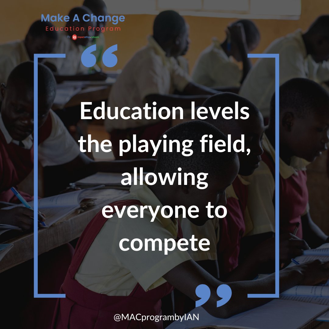 MACprogrambyIAN's tweet photo. A lack of access to education is a significant predictor of poverty being passed down from one generation to the next.

One of the best approaches to level the playing field is to ensure the younger generation acquires an education.

How can you help?
#MondayMood #payitforward https://t.co/Jb33BNFwjM