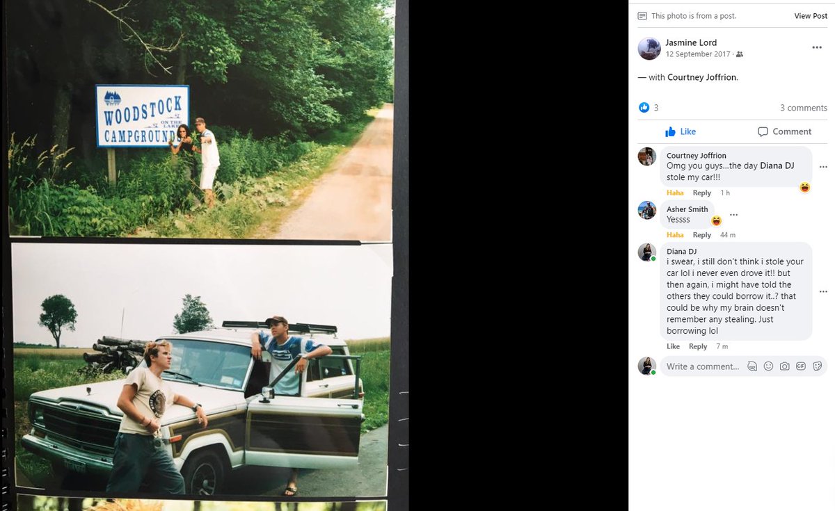 DianaDJ7's tweet photo. 20 years since I "borrowed" my friend's Wagoneer and got my other friends to drive us to Woodstock 🤣

#woodstock #summercamp #thisonetime https://t.co/OIxK6o49D6