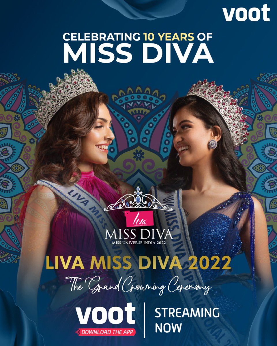 justvoot's tweet photo. Witness the most glamorous journey of the year, only on Voot! ✨

Watch LIVA Miss Diva 2022, streaming exclusively for free NOW, only on Voot!

@MissDivaOrg @LIVAFashionIn 

#LIVAMissDiva2022 #10YearsOfMissDiva #Voot #VootApp #NonStopEntertainment #VootApp https://t.co/MEHAtvs9f5