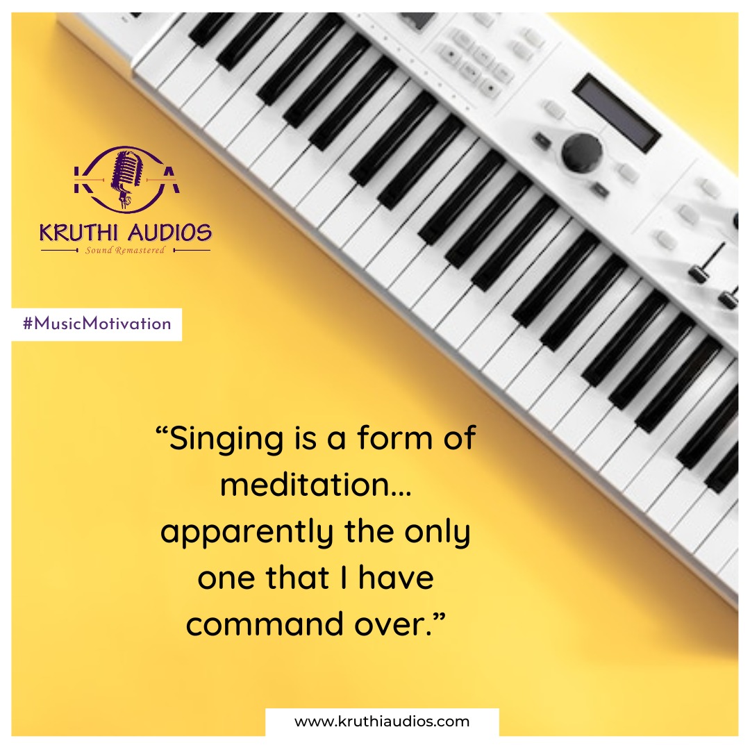 KruthiAudios's tweet photo. “Singing is a form of meditation, apparently the only one that I have command over." - Brandi Carlile
#MusicMotivation #SingingMotivation #musiclove #musiclover #singerslife #music #musicmakers #bestrecordingstudio #musicstudio #singersspotlight #singers #KruthiAudios https://t.co/suOWi8ZV8v