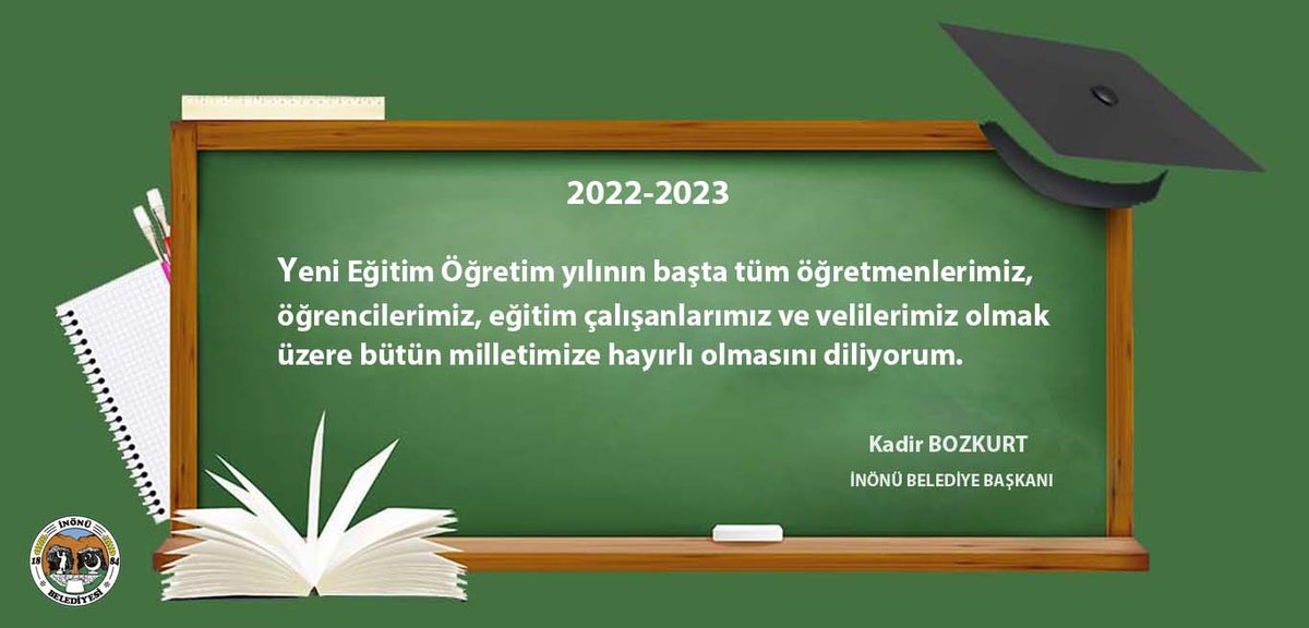 2022-2023 Yeni Eğitim Öğretim yılının başta tüm öğretmenlerimiz,öğrencilerimiz,eğitim çalışanlarımız ve velilerimiz olmak üzere bütün milletimize hayırlı olmasını diliyorum.