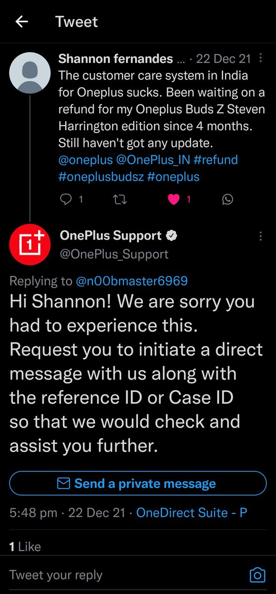n00bmaster6969's tweet photo. Still haven't recieved any refund for these buds and it has been 1 year of constant follow ups and asked to wait 42-72 hours with no response. #fixyourcustomercare @oneplus @OnePlus_IN @OnePlus_Support https://t.co/VXuSPcXQtN