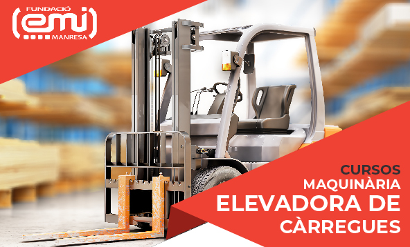 CURS DE MANEIG DE MAQUINÀRIA ELEVADORA DE CÀRREGUES
Formació adreçada a treballadors en actiu (Règim General i Autònoms)
24 hores. De 07:30 a 15:30 
Operació de carretons elevadors: 6 hores · Transpaleta: 10 hores · Plataformes elevadores mòbils de personal (PEMP): 8 hores