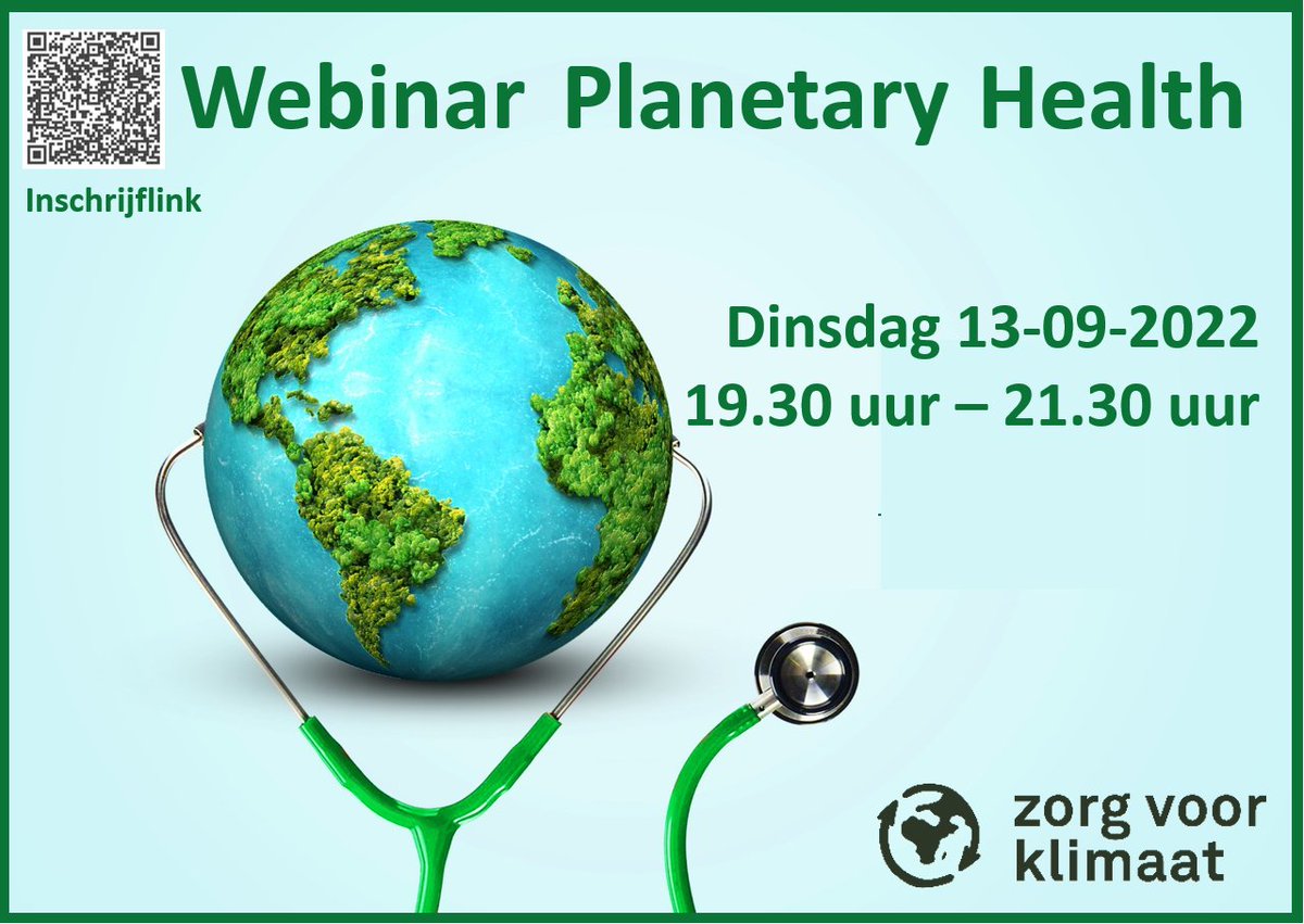 Morgen is het zover, een nieuwe #ZorgvoorKlimaat #webinar over #planetaryhealth! Waarom is het belangrijk en moeten we het op een structureel andere manier benaderen? Schrijf je in via docs.google.com/forms/d/e/1FAI… zorgvoorklimaat.nl #sustainability