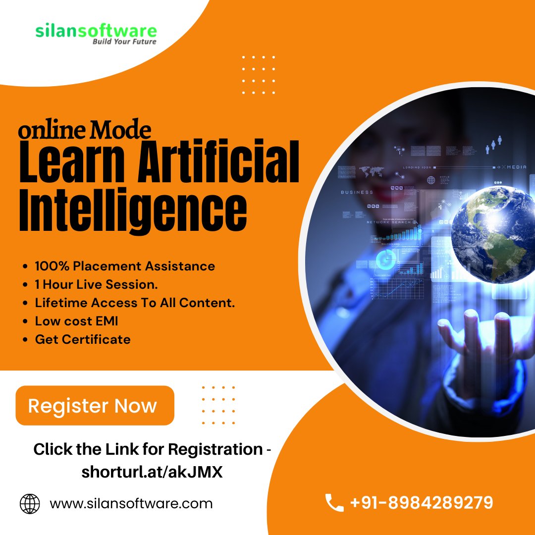 SilanSoftware's tweet photo. The most demanding course "Artificial Intelligence", now we are providing both online and offline mode.
#python #ai #AI #artificialintelligence #aicourse #machinelearning #deeplearning #javaclasses #pythonclasses #aicourses #trainingcenter #AICourses #technology https://t.co/KrpGaFUObB