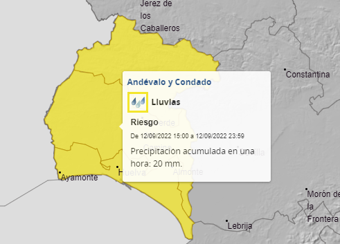 📢 ¡OJO! <a href="/AEMET_Andalucia/">AEMET_Andalucía</a> activa desde las 15:00 horas de hoy el aviso amarillo por lluvias en la provincia de #Huelva 🌧️

‼️ Extrema la precaución y ante cualquier emergencia siempre 1⃣1⃣2⃣