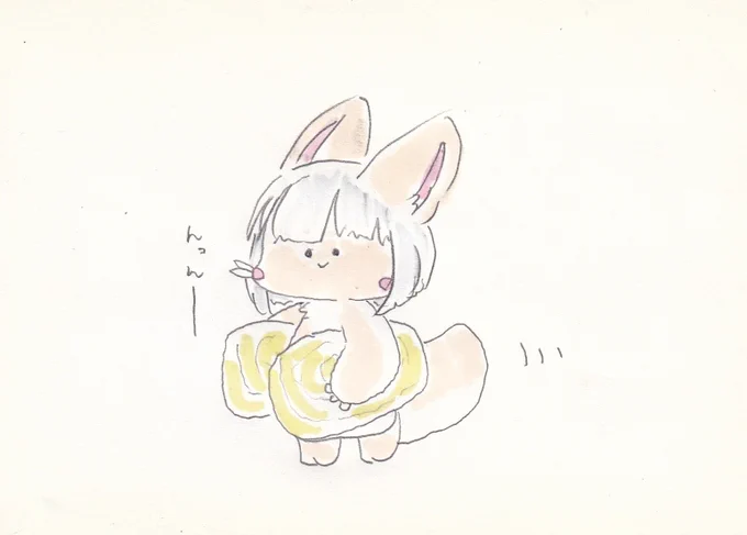 両脇にだし巻き卵を持つナナチちゃん。#イラスト #メイドインアビス 