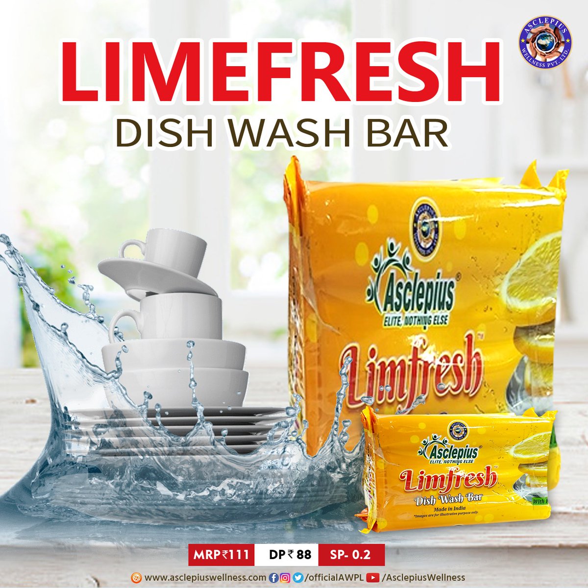 OfficialAWPL's tweet photo. AWPL presents Limfresh Dishwash bar with the power of lemon to give your utensils shine &amp; hygiene with fragrance.

more info: https://t.co/MLPlyF9dcI

#AWPL #LimfreshDishWash #DishWashBar #Asclepius_Wellness_Pvt_Ltd #AWPLProduct #AsclepiusProduct #dishwash #dishwashing #utensils https://t.co/FqWgf0Bqg8