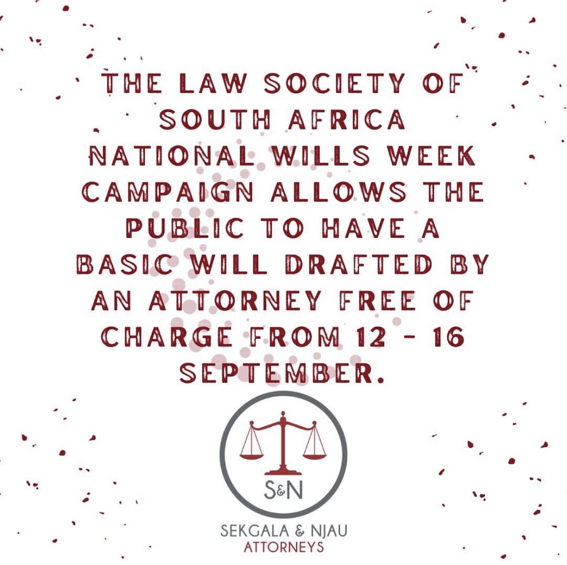 snatlaw's tweet photo. This week only! Contact us this
week and get your basic will drafted! #willsweek #estateplanning https://t.co/ZPjriWbqSw