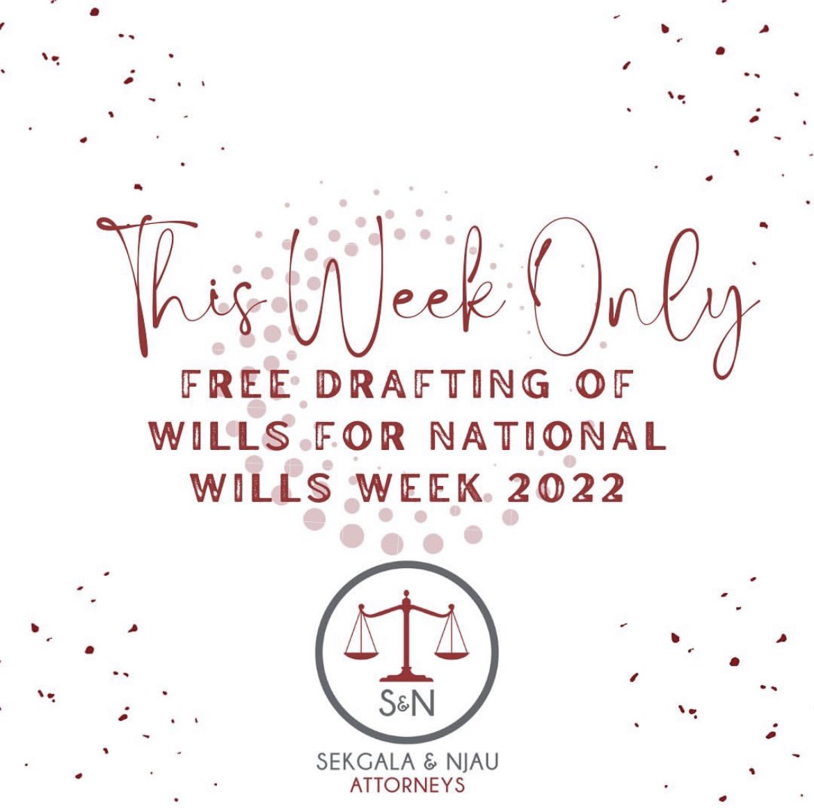 snatlaw's tweet photo. This week only! Contact us this
week and get your basic will drafted! #willsweek #estateplanning https://t.co/ZPjriWbqSw