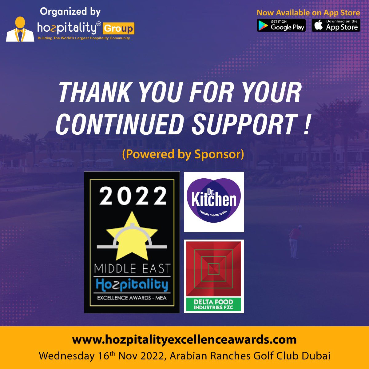 hozpitality's tweet photo. We would like to thank our partner, *Delta Food Industries* and *Dr. Kitchen* for their continued patronage and support for the upcoming *8th Middle East Hospitality Excellence Awards 2022* 😊 #hozpitalityexcellenceawards #8years #poweredbysponsor #deltafoods #drkitchen https://t.co/tmGgqI2Gyc