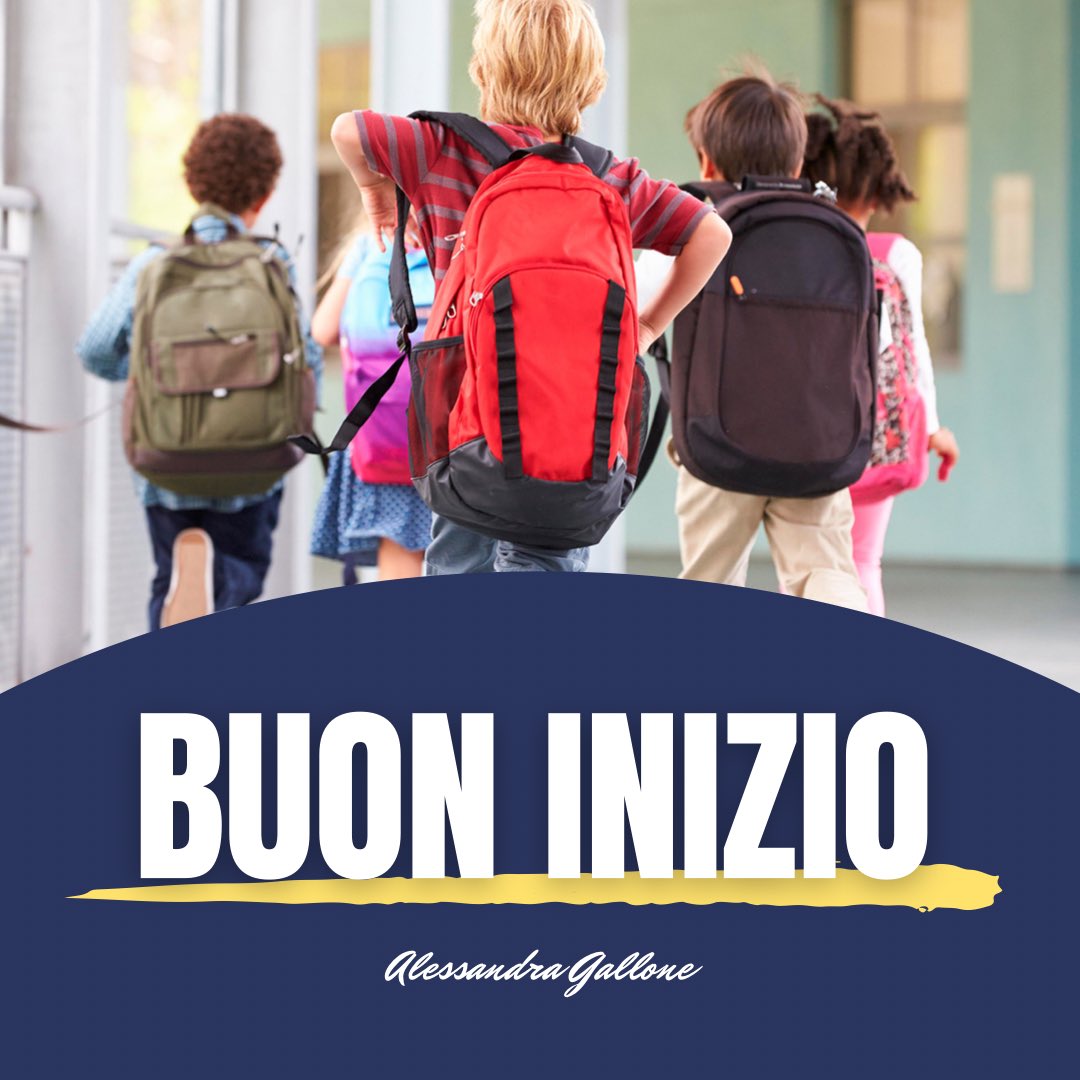 Buon anno scolastico agli alunni di prima elementare che cominciano il loro percorso perché sia un giorno indimenticabile, a tutti gli studenti perché il nuovo inizio sia il primo giorno di un periodo migliore, agli educatori perché continuino a essere guida.