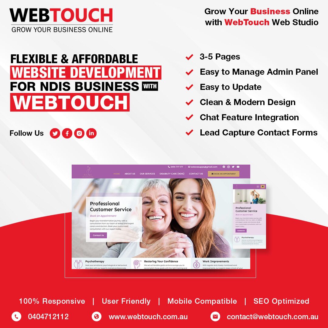 WebTouch_au's tweet image. ✅When you start your own NDIS business, it requires an online presence to show the services you provide and useful information.

👇🏼Call for a Free Quote👇🏼

 ➡️0404712112
 ➡️contact@webtouch.com.au
 ➡️webtouch.com.au

#webtouch #ndis #ndissupport #ndisprovider