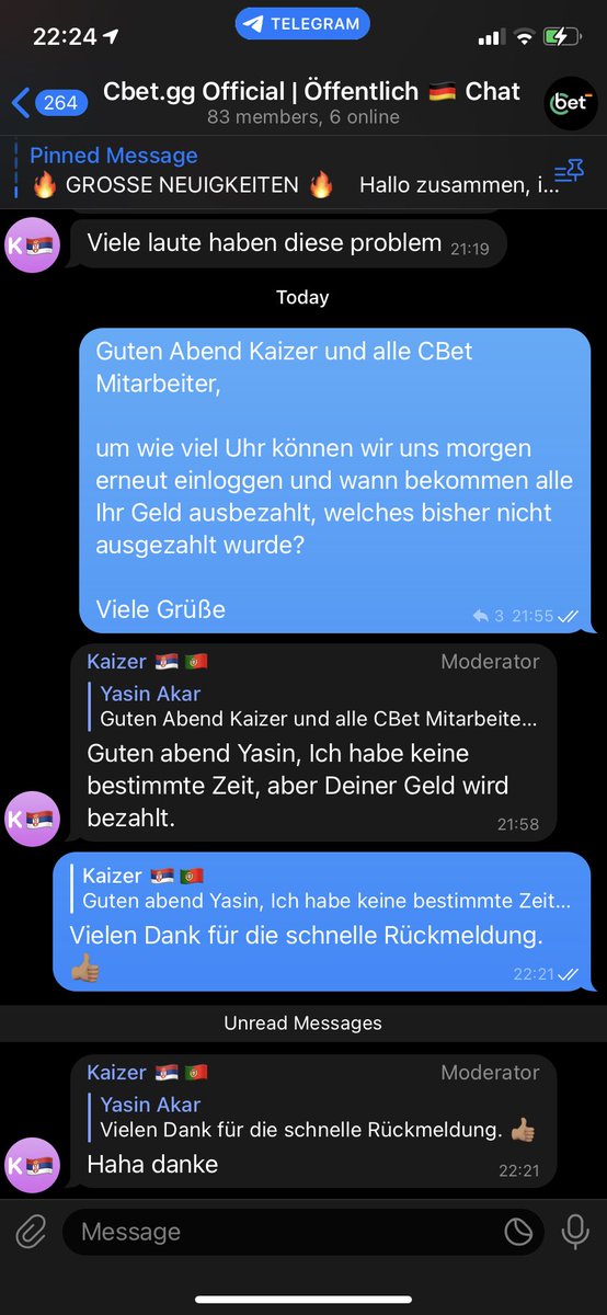 YasinFV's tweet photo. @VHawborn I also think they’ll fix it. 👍🏽 They always paid out until now. This is the message on the Telegram Group ensuring that we will receive our money. https://t.co/0IkyJymndY