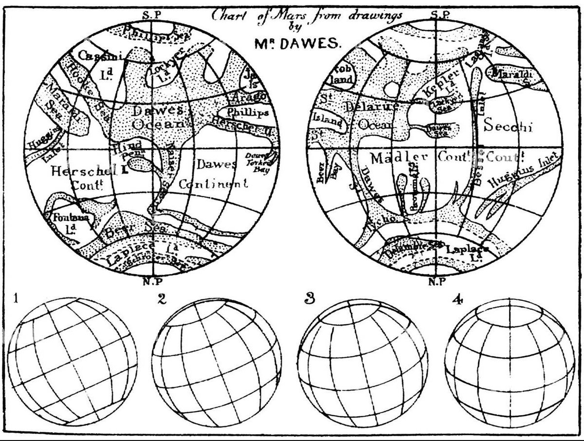 mariobianchi18's tweet photo. Il #12settembre 1888 moriva #RichardProctor. Per 1° suggerì che gli impatti dei meteoriti fossero la causa dei crateri lunari e non l'azione vulcanica. Studiò il moto delle stelle, la loro distribuzione e la loro relazione con le nebulose. Sua la mappa della superficie di Marte. https://t.co/wNpOPtxbxD