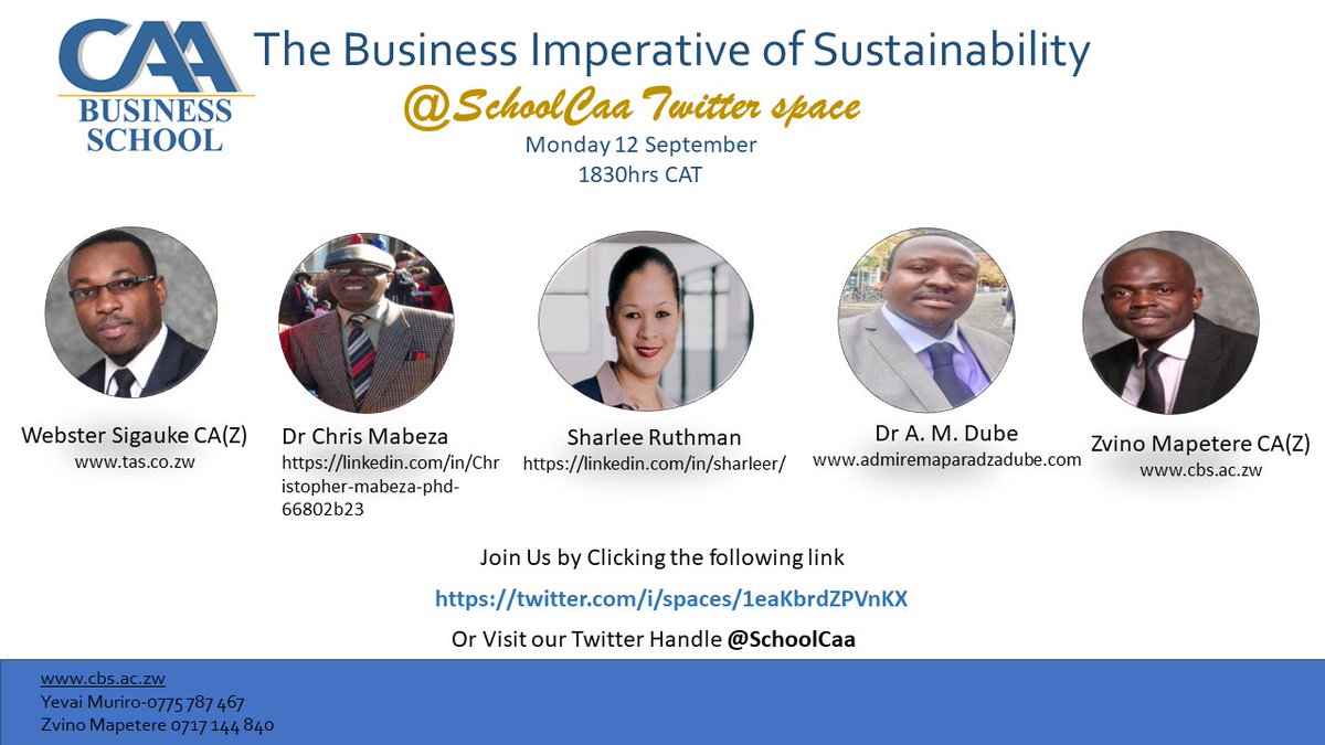 SchoolCaa's tweet photo. Join us this evening As we talk about the Business Imperative of Sustainability!

https://t.co/ZqHqXQJsQN… https://t.co/vZ5l5YR0xT