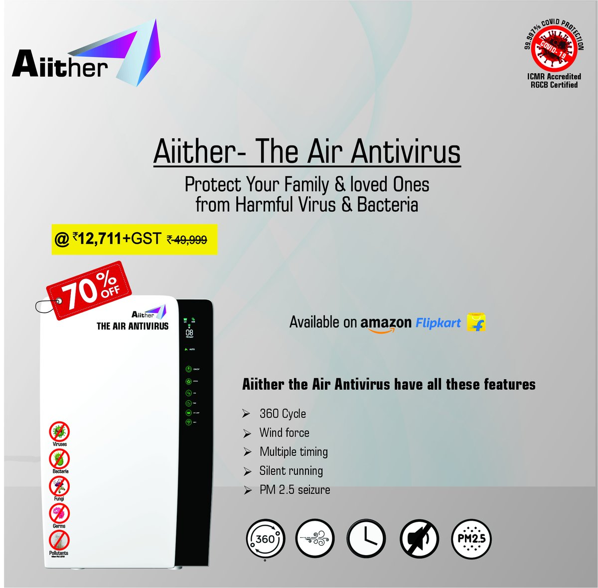 aiither4u's tweet photo. AIITHER-The Air Antivirus Neutralizes the viruses & Bacteria of the environment. it also plays a vital role in killing COVID-19 which is certified by ICMR & Several other Government Departments. #airpurifier #aiither #airpurifiers #purifiers #viruse #aiitherairpurifier #health https://t.co/0xUmUc7lu5