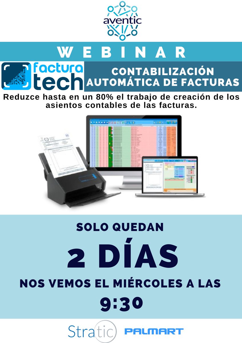 aventic_sol_tec's tweet image. ¡¡Solo quedan 2 días!!

El WEBINAR hecho por nuestros expertos para las ASESORÍAS Y GESTORÍAS.

Si aún no te has inscrito hazlo aquí: lnkd.in/d-wA-KVF