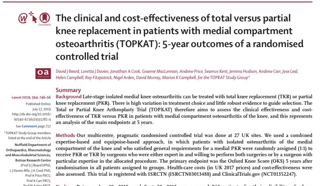 MarionKCampbell's tweet photo. We used an #ExpertiseBased design in the #TOPKAT knee replacement trial. Involving all surgeons (incl those not in personal equipoise) maximised generalisability. Previous attempts to compare these trts using a standard trial approach had failed 4/5
https://t.co/iDkNGk7Arj https://t.co/H3JHinmn1e