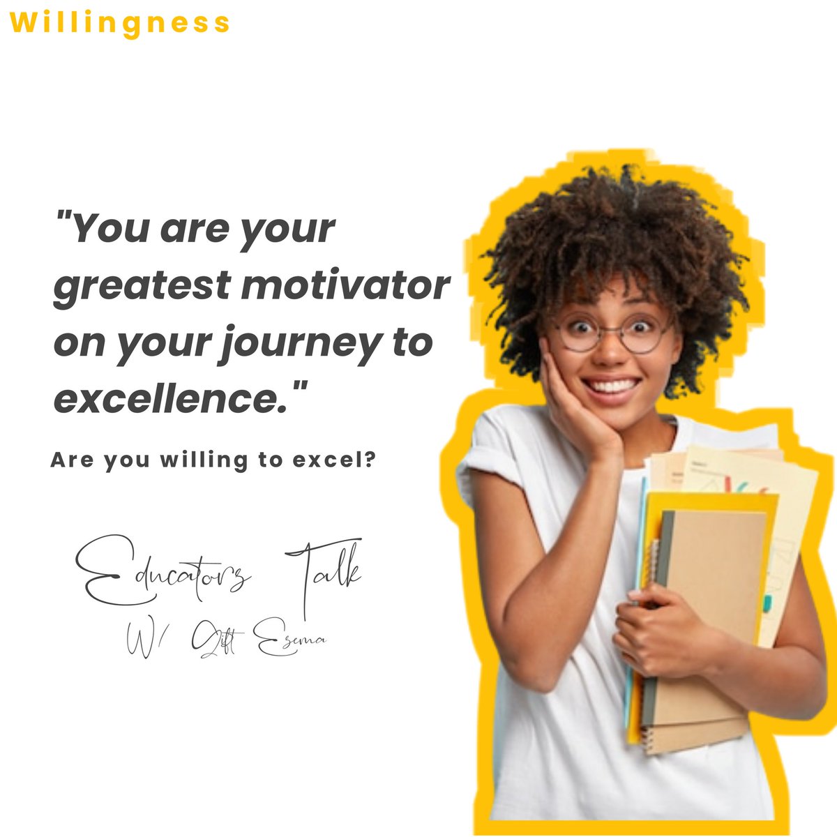 YOU are a key factor on your journey to excellence. 
Your decisions and actions affects your results.

#educatorstalk #education #excellence #learners #learning #willingness #TransformingEducation #qualityeducation
