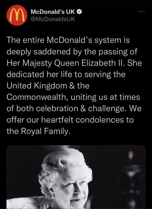 Our McDeepest McCondolences @McdonaldsUK