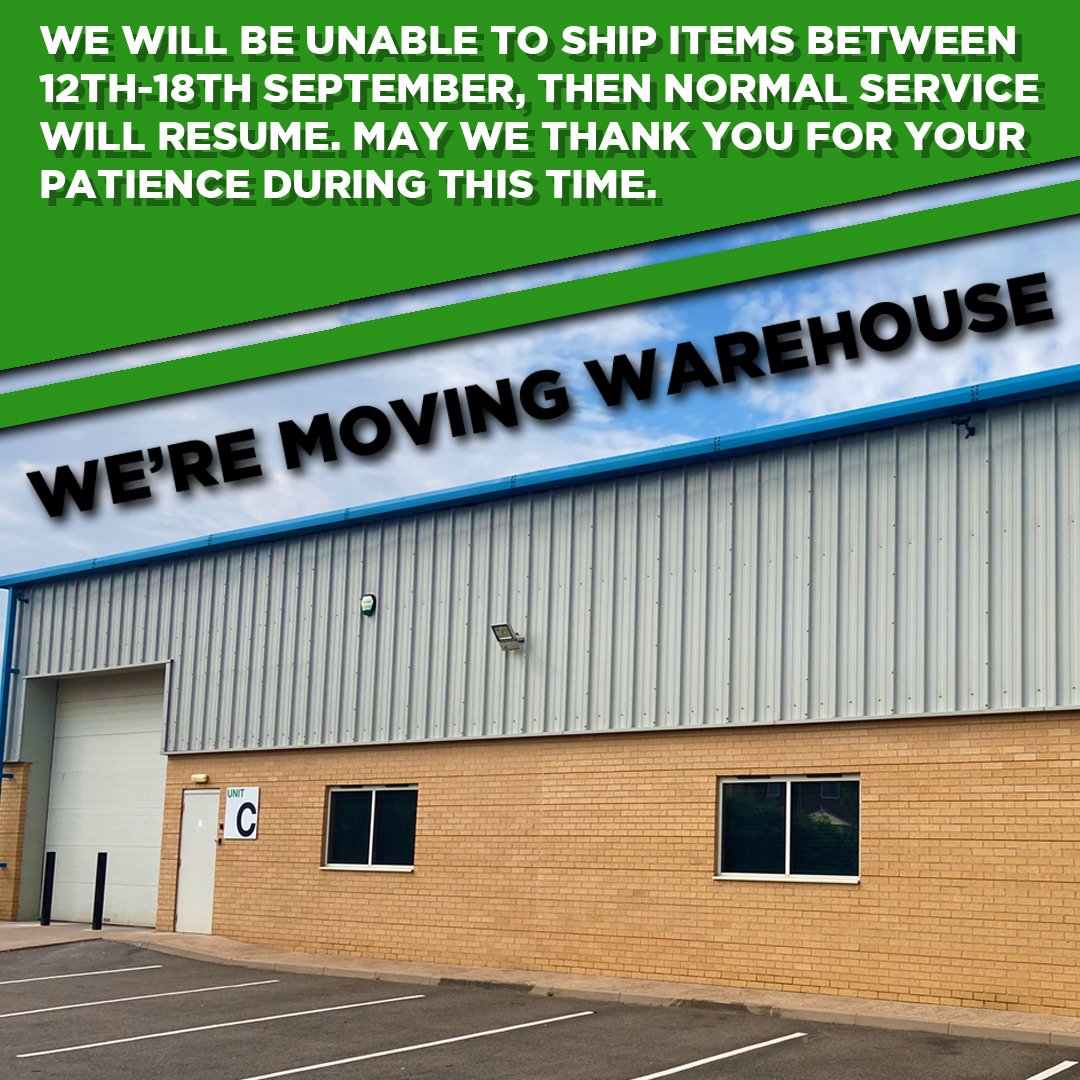 We’re moving! 😍

We will be unable to ship between the 12th and 18th of September 2022 whilst we move warehouses. Normal service will resume on the 19th of September 2022. 

We thank you for your patience during this time. 🙌