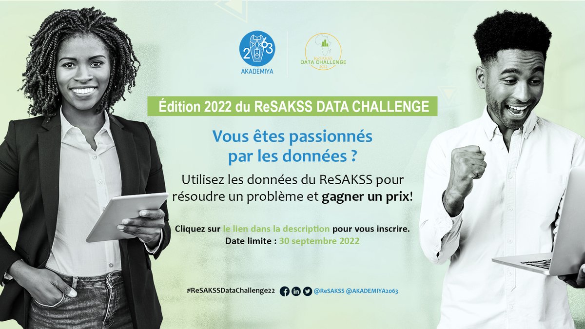 ReSAKSS's tweet photo. #ReSAKSSDataChallenge 2022 !
Vous êtes passionnés de données ? Utilisez les données du @ReSAKSS pour résoudre un problème de développement et tentez de gagner jusqu’à $ 1500 !
En savoir plus👉 https://t.co/sfev75P8E8 https://t.co/Atq8fZvF33