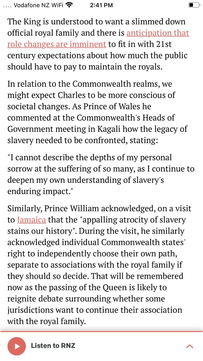 WarwickMurray's tweet photo. @UjuAnya I respect your broader opinion whilst rejecting your call an ‘excruciating death’. It is below a person of your stature, purpose and learning to speak so cruelly. We dream of the end of colonialism in Aotearoa and the shackles that funded it. What do you make of this? https://t.co/6cKO5vAdI5