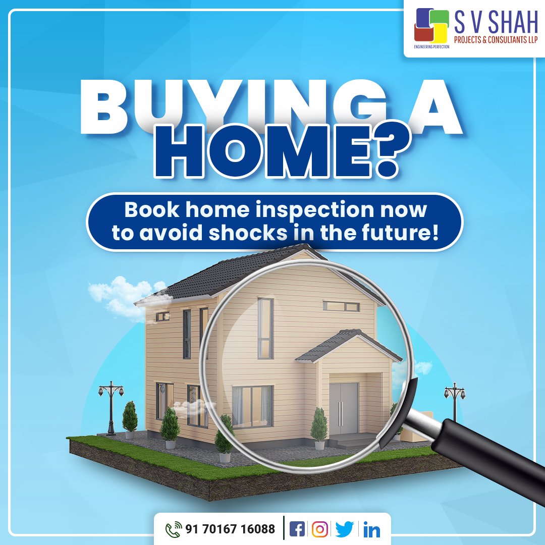 SVShahProjects's tweet image. A home inspection is a crucial step in the homebuying process.

It assesses the condition of the home you plan to purchase so you can avoid costly surprises.

Get your home inspected!

To know more call us on +91 70167 16088 for Home Inspection Services.
.
.

#SVShahProjects