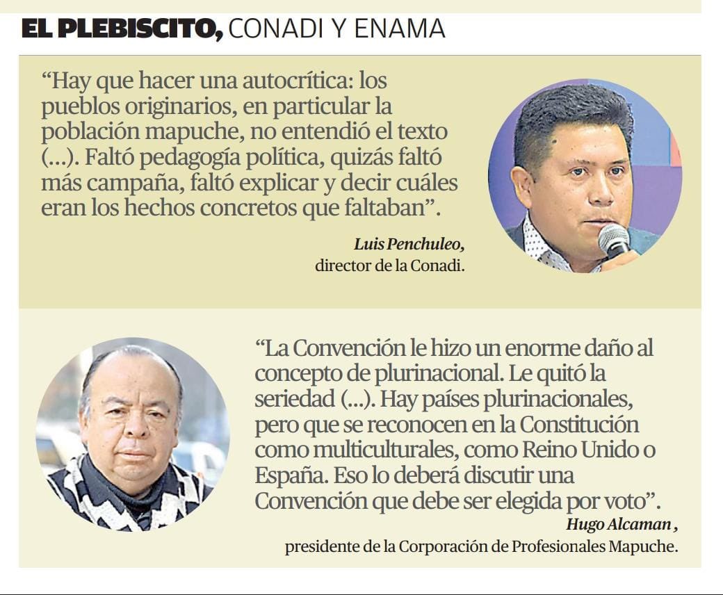 “La Convención le hizo un enorme daño al concepto de plurinacional. Le quitó la seriedad…” Hoy nuestro presidente Hugo Alcamán en el diario Austral de Temuco.