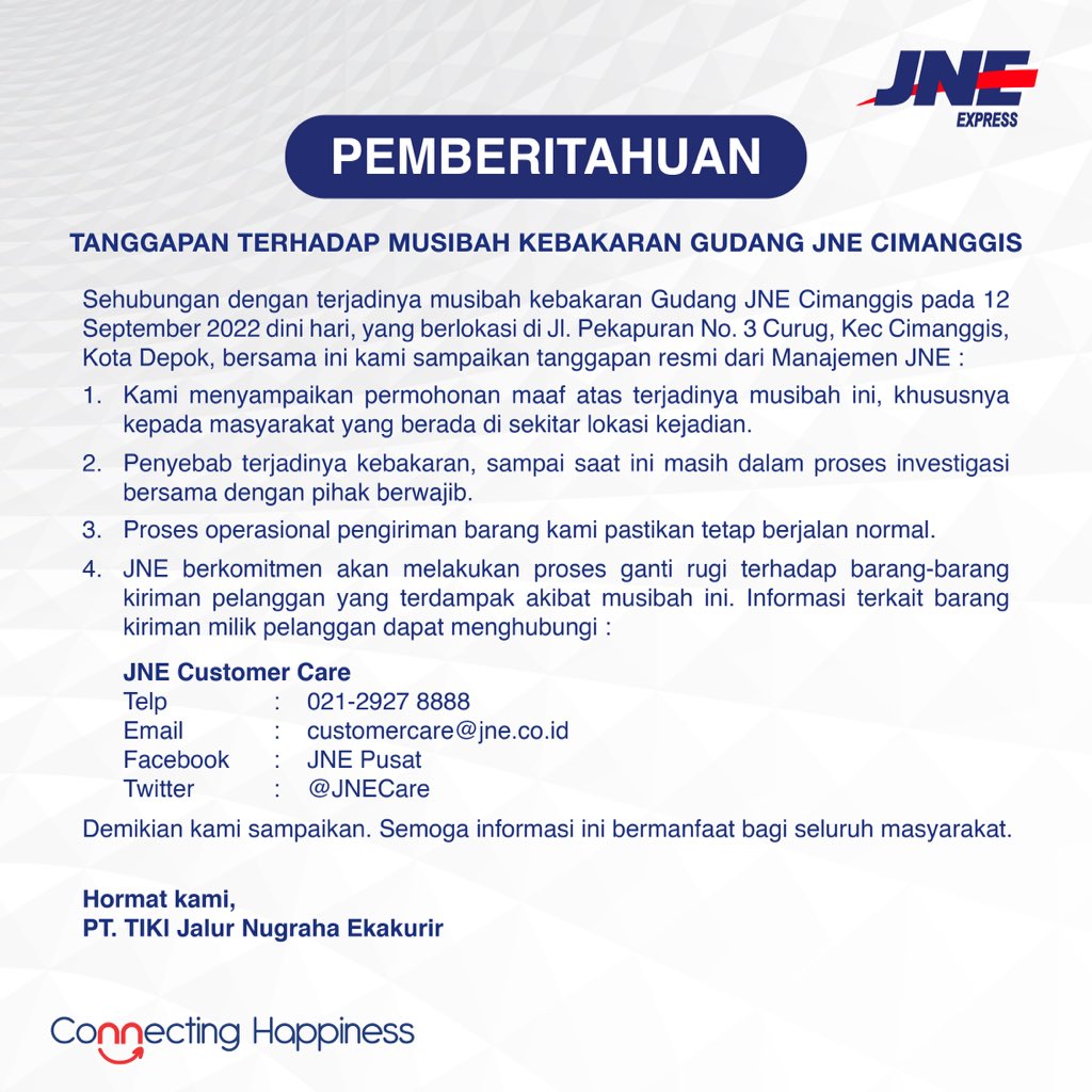 JNE Express tweet media