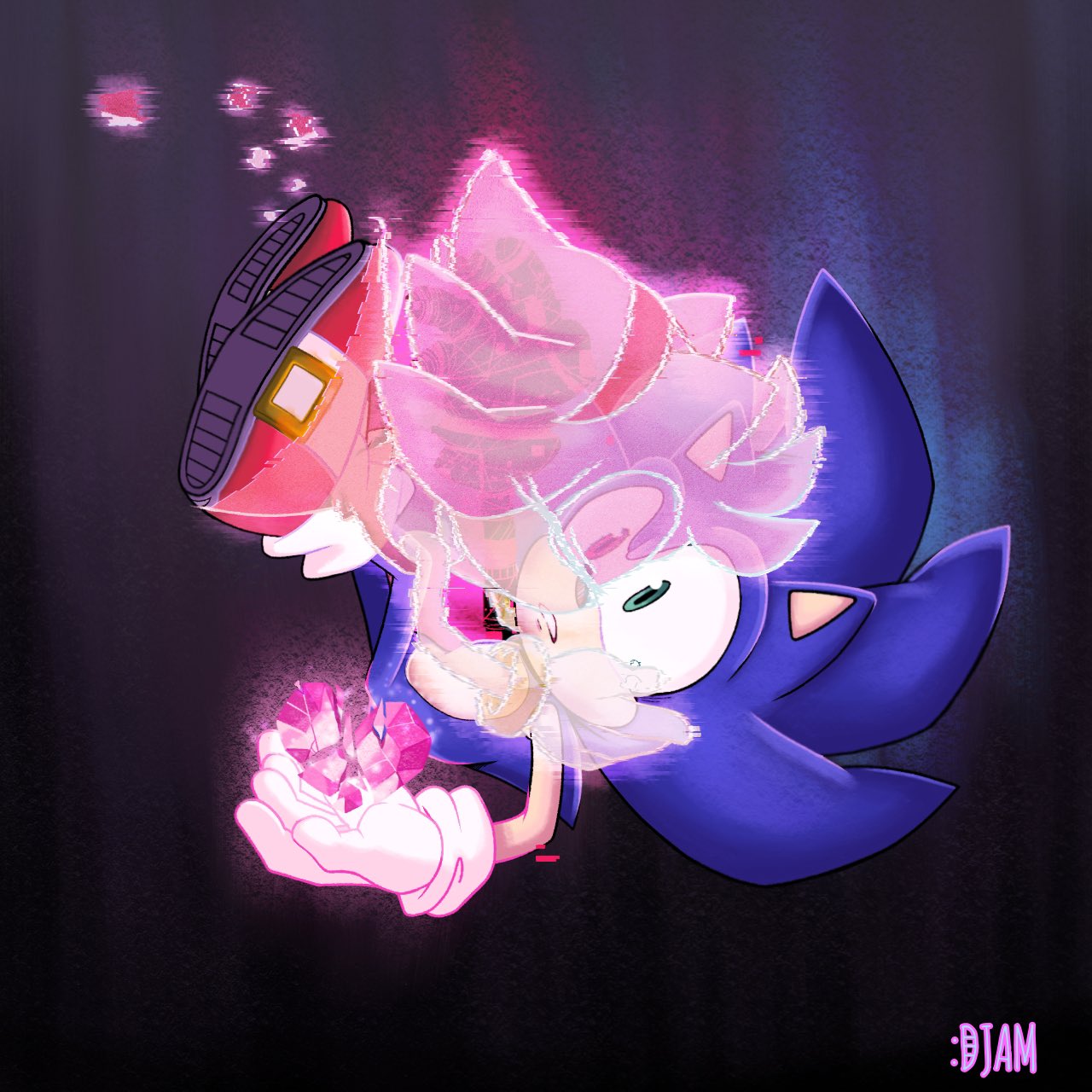 A cute fanart of Sonic and Amy by artist @kumoggu on Twitter : r/SonAmy