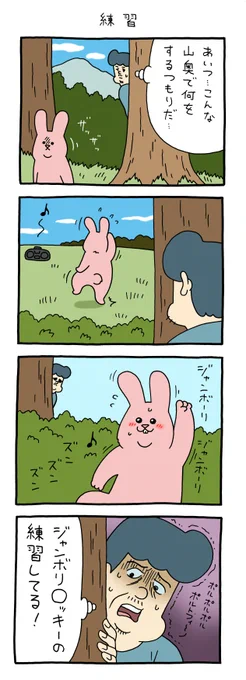 4コマ漫画スキウサギ「練習」https://t.co/ttwSuUzISv

#スキウサギ #キューライス 
