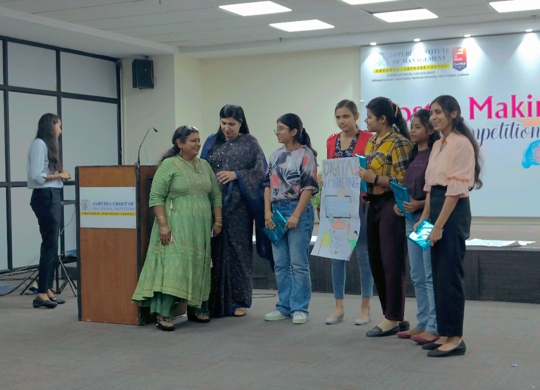 itschhayahere's tweet photo. We achieved 2nd position in poster making competition organised on pre induction programme by @JaipuriaMBA .
It was fun, full of creativity and somewhat team building. We did well guys. 
Congratulations 🎉 https://t.co/x7HRooGYrF