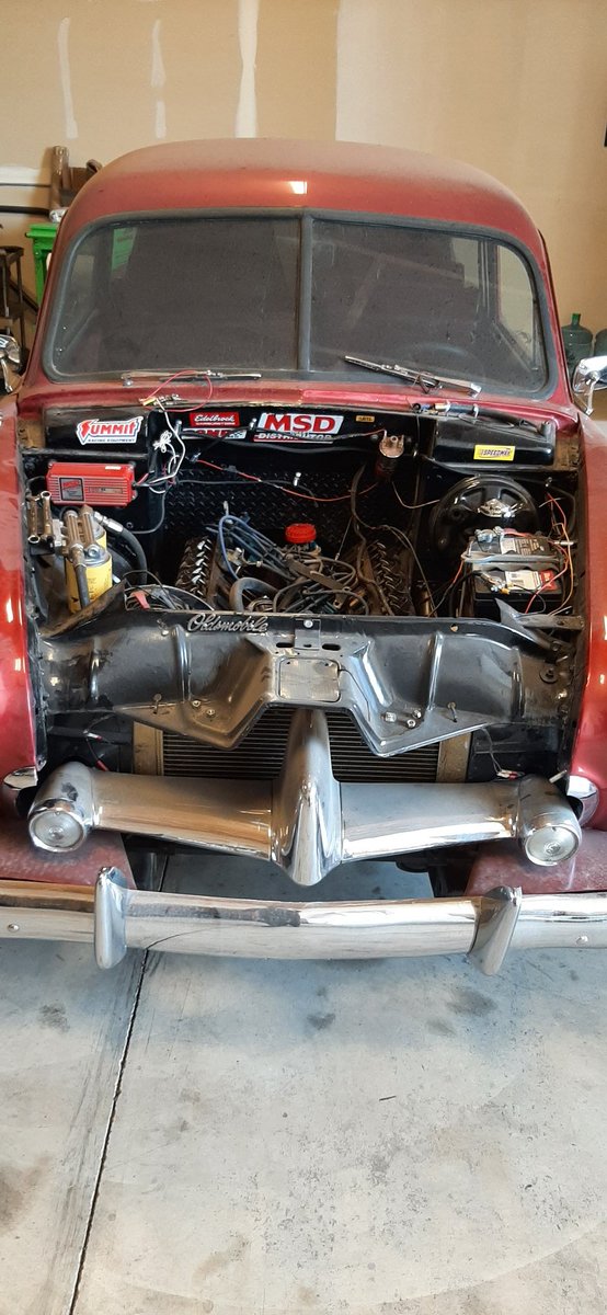 ICfabrication's tweet photo. Prepping a Henry J for an engine swap, going from a worn out Olds 455 to a Chevy 350 https://t.co/obwS2O76wT