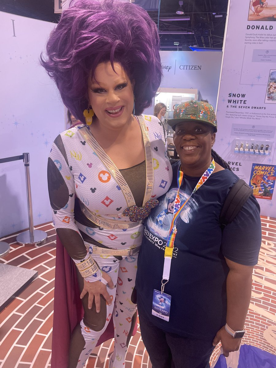 TherActivistDJ's tweet photo. Day 3….The Finale of D23 and this happen!! Amazing energy @ninawest !It’s D23 for me!! Living my best life! 🙌🏾 #d23expo #d23expo2022 #d23 #ninawest #nonbinaryandproud #nonbinary #dragqueen #translivesmatter #theractivist https://t.co/UVcPt22hL3